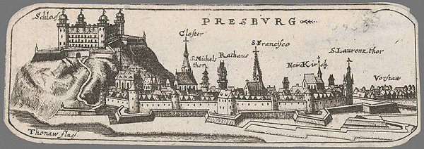 Stredoeurópsky grafik z 2. polovice 17. storočia – Bratislava z juhu