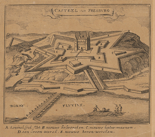 Stredoeurópsky grafik zo 17. storočia – Opevnenie Bratislavského hradu