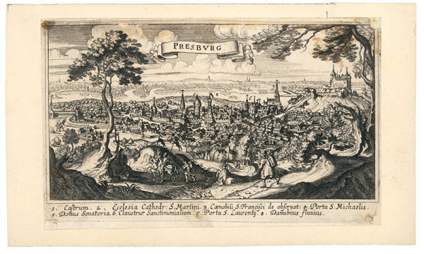 Stredoeurópsky grafik z 2. polovice 17. storočia – Bratislava zo severu