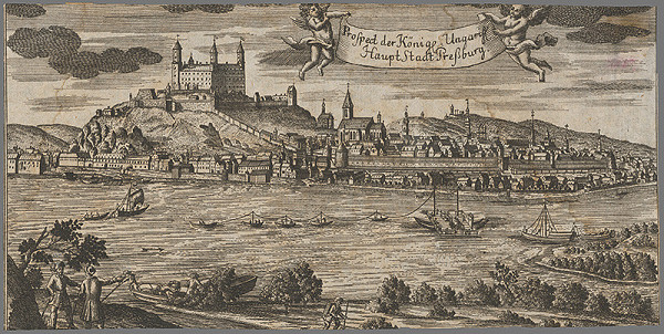 Stredoeurópsky grafik z 18. storočia – Pohľad na Bratislavu