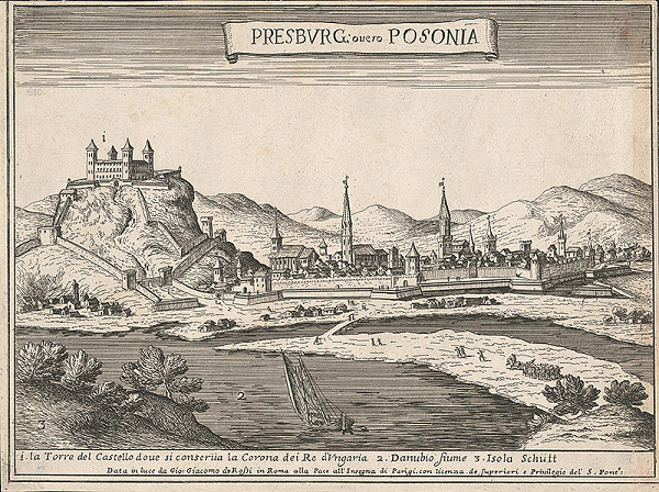 Giovanni Giacomo de Rossi – Pohľad na Bratislavu z juhu