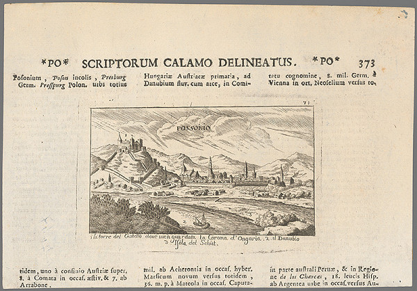 Jacob von Sandrart – Bratislava  v 17. storočí - pohľad z juhu 