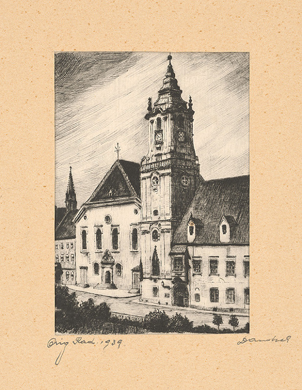 Stredoeurópsky grafik z 1. polovice 20. storočia – Stará radnica v Bratislave