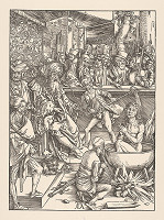 Albrecht Dürer – Mučenie sv. Jána Evanjelistu - Výjav z Apokalypsy  