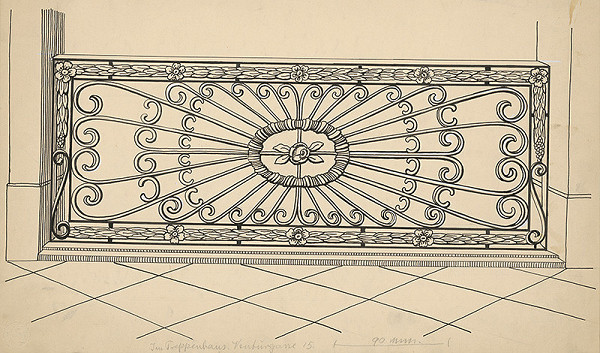 Karol Frech – Zábradlie na schodišti domu na Ventúrskej ulici č.15 v Bratislave 