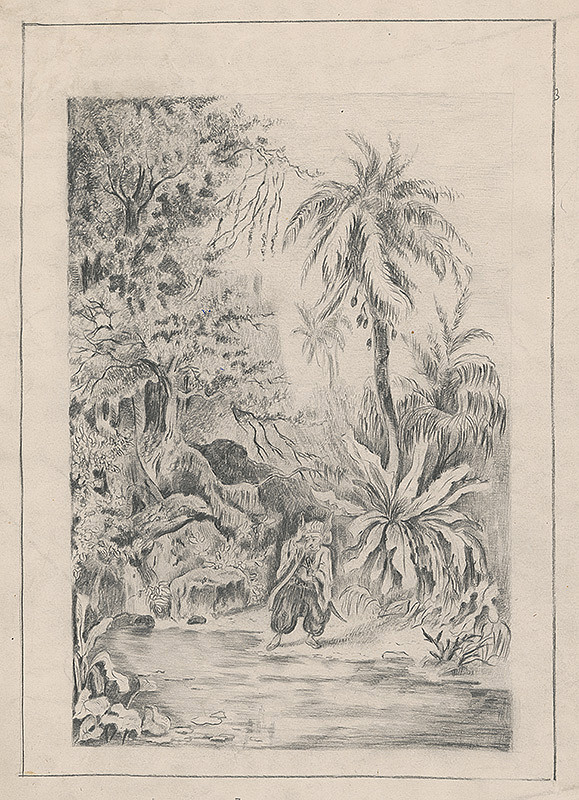 Stredoeurópsky grafik z prelomu 19. - 20. storočia – Krajina pri vode