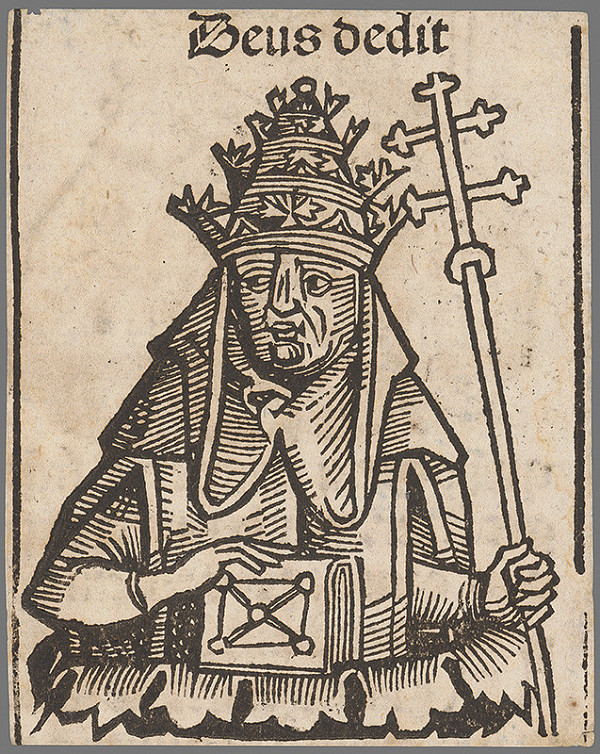 Stredoeurópsky grafik z 15. storočia – Portrét pápeža