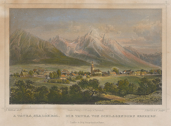 Franz Hablitschek, Ludwig Rohbock – Pohľad na Tatry z dediny Slavkov