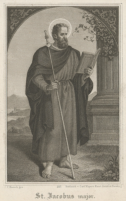 Stredoeurópsky grafik z 19. storočia – Svätý Jakub starší (väčší)