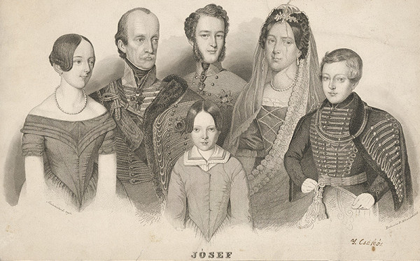 Josef Csákos, Leopold Steinrucker – Rodinný skupinový portrét palatína Jozefa
