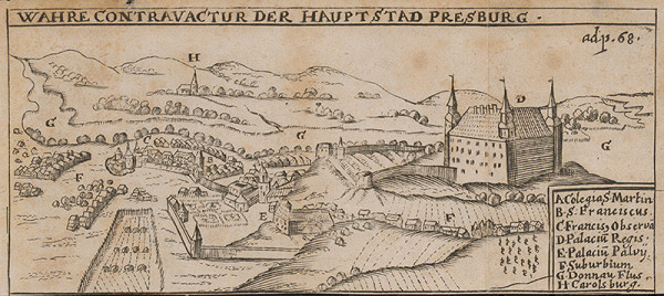 Stredoeurópsky autor zo 17. storočia – Bratislava v 17. storočí - pohľad zo severu