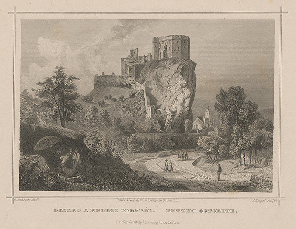Jobst Riegel, Ludwig Rohbock – Pohľad na hrad Beckov z východu