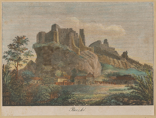 Stredoeurópsky autor z 1. polovice 19. storočia – Pohľad na Beckov 