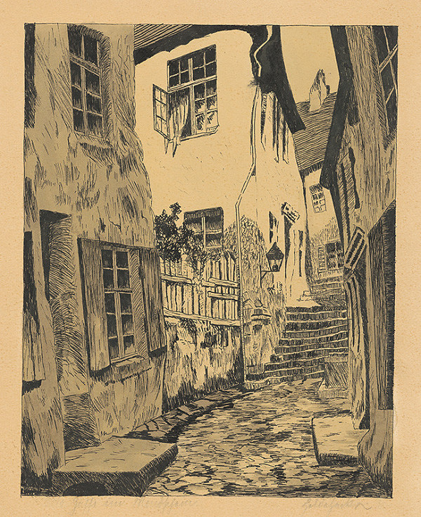 Slovenský grafik z 20. storočia – Zámocké schody v Bratislave