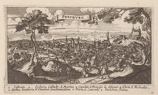 Stredoeurópsky grafik z 18. storočia – Pohľad na Bratislavu