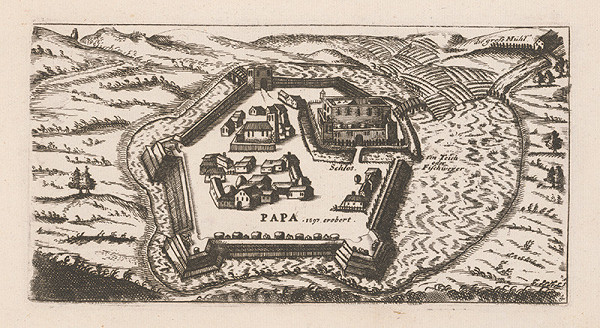 Stredoeurópsky grafik zo 17. storočia – Pôdorys mesta Papa