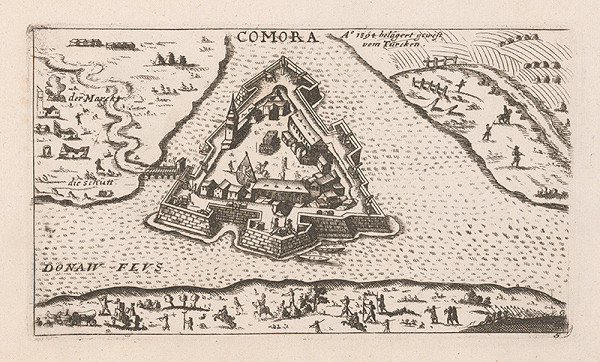 Stredoeurópsky grafik zo 17. storočia – Komárno - pôdorys opevnenia
