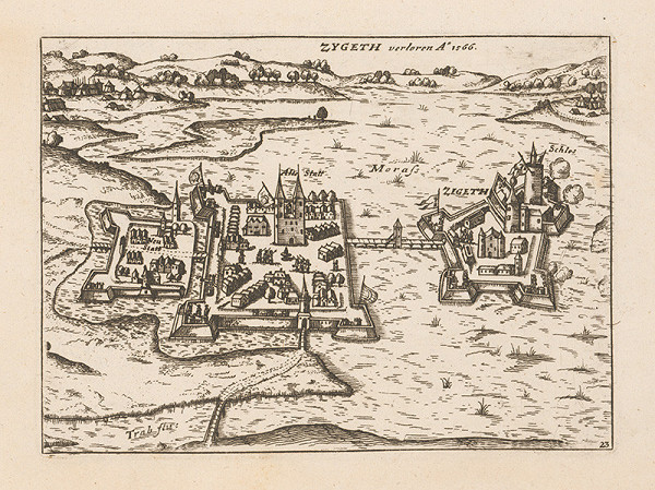 Stredoeurópsky grafik zo 17. storočia – Zygeth - pôdorys mesta