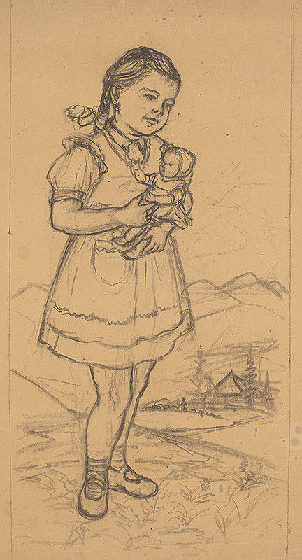 Stredoeurópsky grafik z 20. storočia – Dievča s bábkou