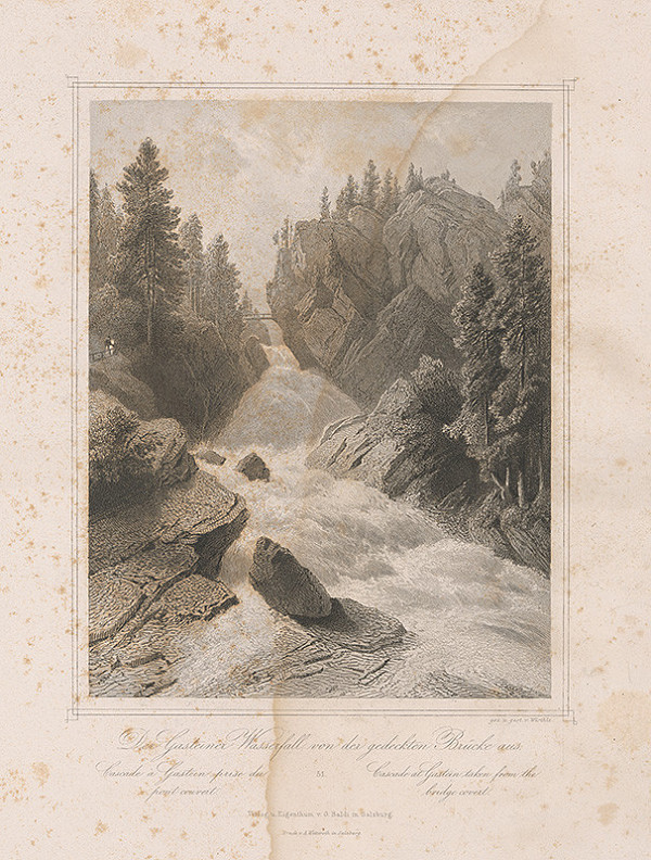 Karl Friedrich Würthle – Vodopád s vysunutým mostom v Gasteine