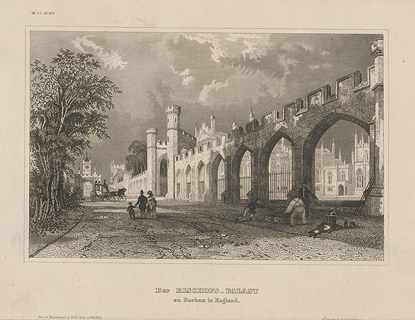 Stredoeurópsky grafik z 19. storočia – Biskupský palác v Durhame
