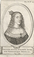 Nemecký grafik z prelomu 17. - 18. storočia – Portrét kráľovnej Kristíny I. Švédskej 