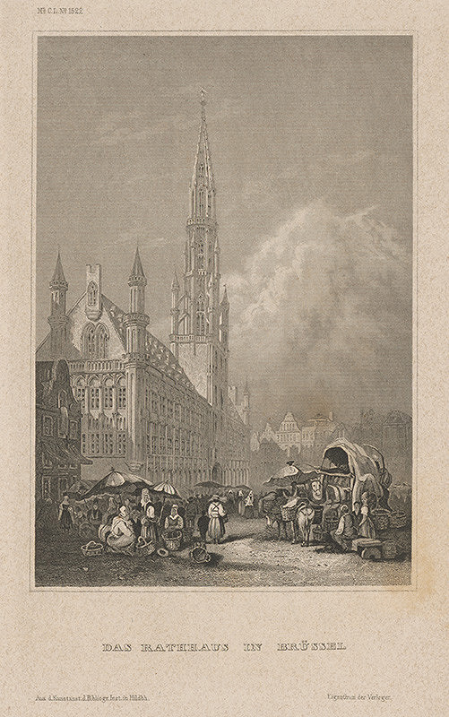 Stredoeurópsky grafik z 19. storočia – Radnica v Bruseli