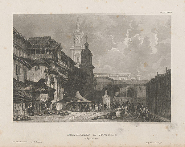 Stredoeurópsky grafik z 19. storočia – Trh vo Vittorii