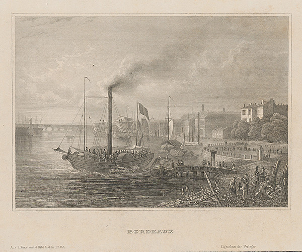 Stredoeurópsky grafik z 19. storočia, Martini – Pohľad na prístav v Bordeaux
