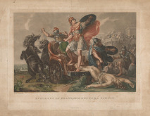 Pietro Vedovato, Giovanni Antonio Remondini, Gavin Hamilton – Achilleus sa hnevá nad mŕtvym Hectorom (Achilles vlečie Hektorovu mŕtvolu, list z konvolútu 12 listov Dejiny Rimanov a Grékov) 