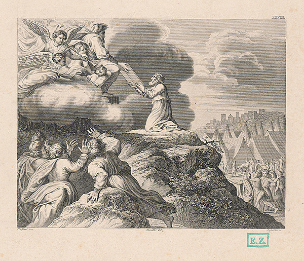 Karel Rybička, Raffael, Wilhelm Kandler – Mojžiš dostáva dosky s prikázaniami od Boha na hore Tábor