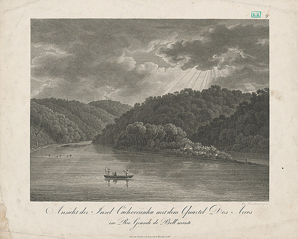 Frederick Kaldenwang – Pohľad na ostrov Cachoxirinha s Quartel Dos Arcos v Rio Grande de Bellmonte