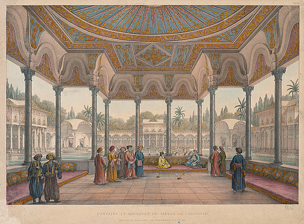 Auguste Hibon, Louis René Letronne, Louis Courtin, Pascal Xavier Coste – Prameň a kiosk záhrady de Choubrah (Prameň a kiosk v záhrade Šubrah) 