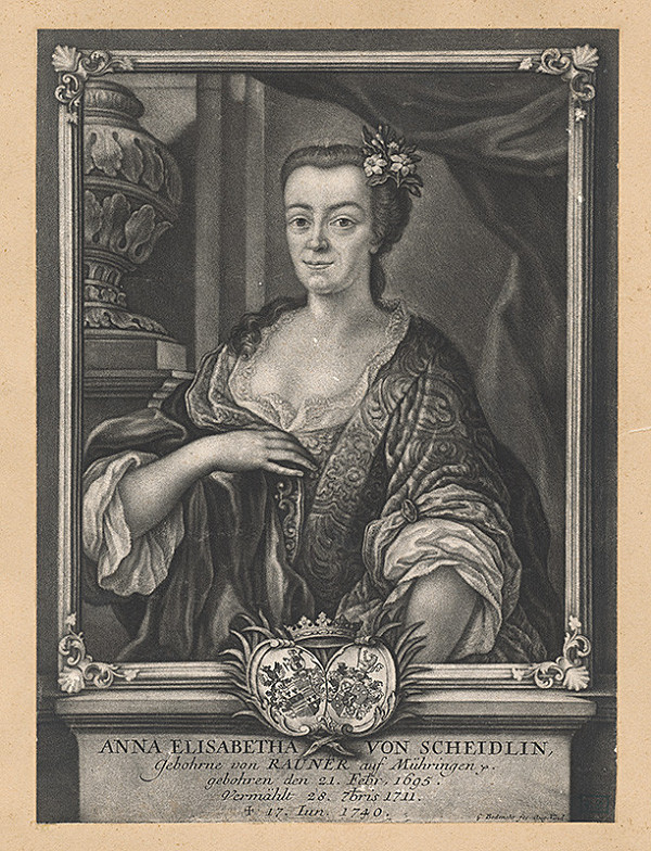 Gabriel Bodenehr st. – Portrét Anny Elisabeth von Scheidlin