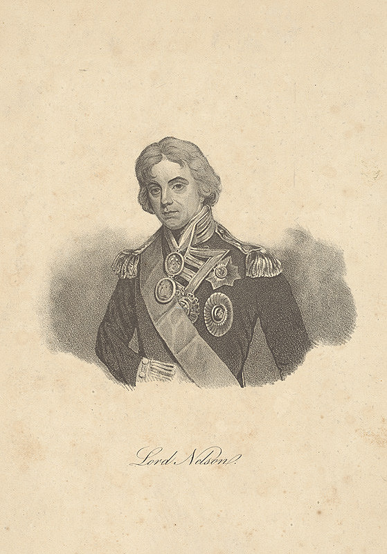 Anglický litograf – Portrét Lorda Nelsona