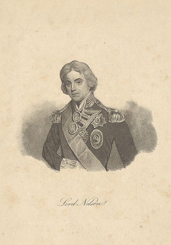 Anglický litograf, John Hoppner, Bibliographisches Institut – Portrét Lorda Nelsona (Horatio Nelson) 