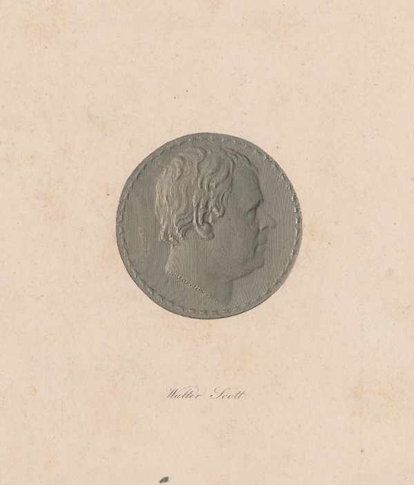 Stredoeurópsky grafik – Medailón s portrétom Waltera Scotta 