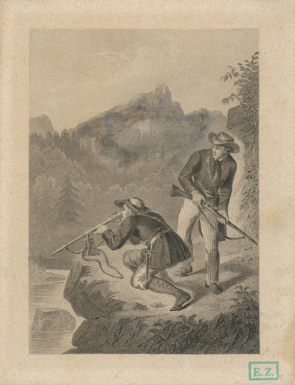 Rakúsky grafik – Poľovačka v horách