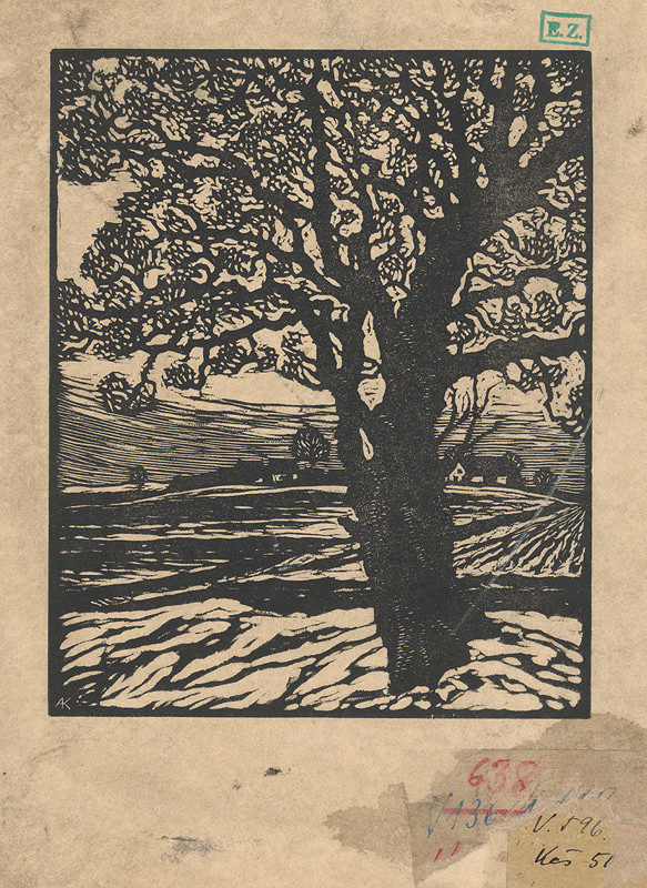 Nemecký grafik monogramu A.K. – Rozkvitnutý strom