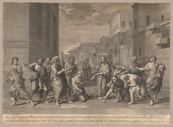 Girard Audran, François Chéreau, Nicolas Poussin – Ježiš a cudzoložná žena (Ježiš a cudzoložnica) 