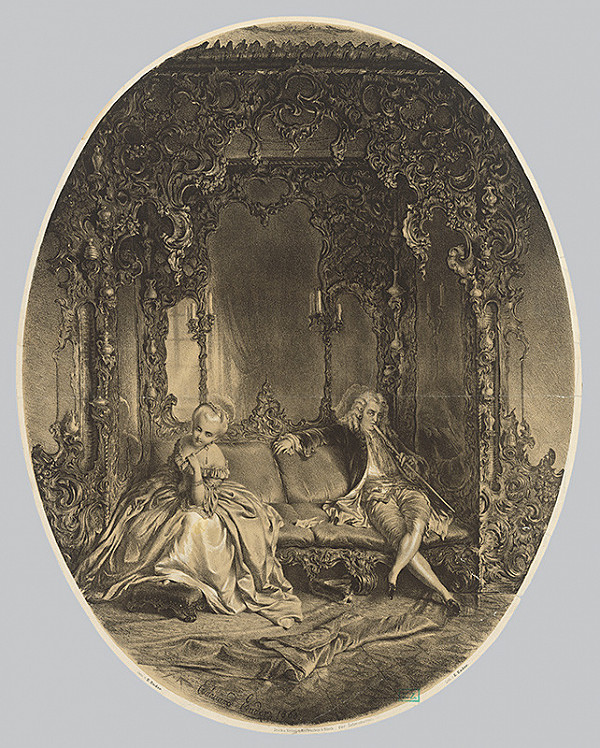 Eduard Ender – Galantná scéna v rokokovom interiéri 