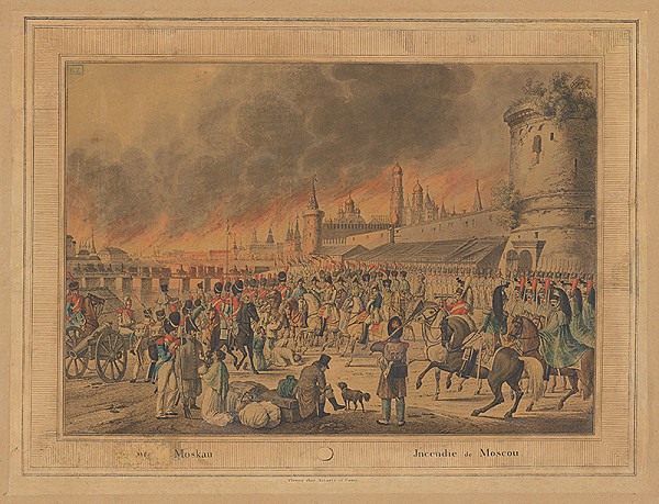 Francúzsky grafik z 19. storočia – Obsadenie Moskvy Napoleonovými vojskami
