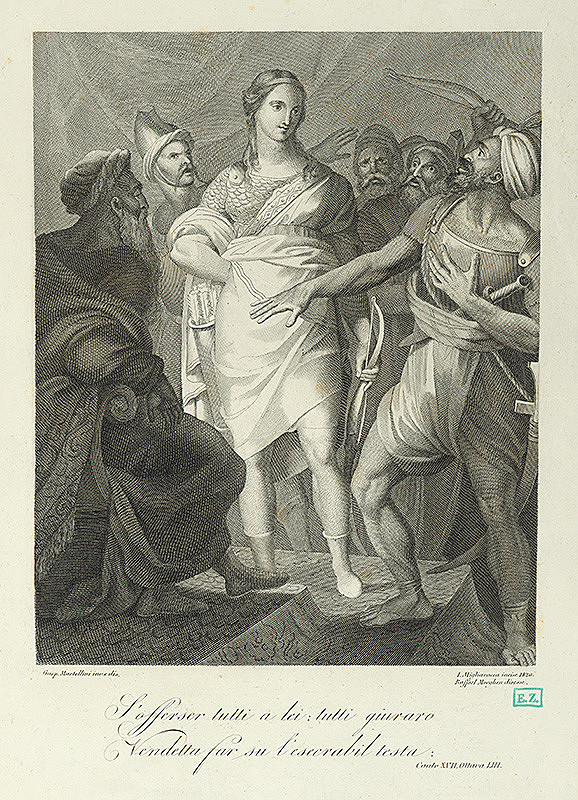 Innocente Migliavacca, Raphael Morghen, Gaspero Martellini – Vendetta medzi bojovníkmi (Ilustrácia z knihy Torquata Tassa La Gerusalemme liberata) 