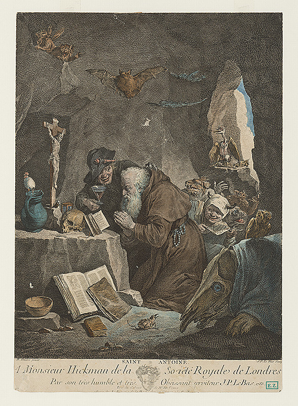 Jacques Philippe le Bas, David Teniers – Pokúšanie Sv. Antona