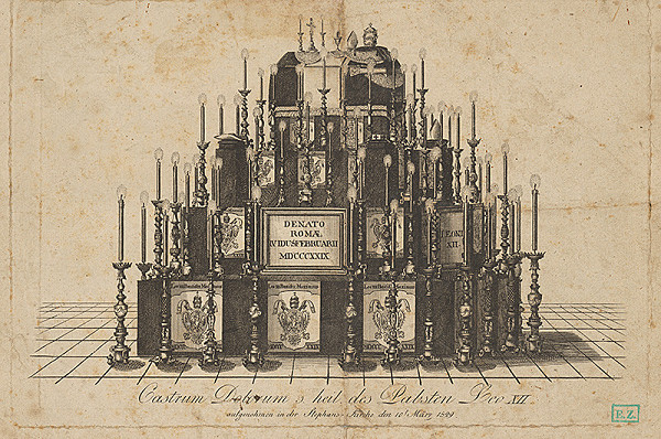 Rakúsky grafik, Josef Trentsensky – Castrum doloris pre Sv. pápeža Leva XII.