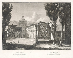 Georg Primavesi – Dvor Heidelberského zámku (Nádvorie zámku Heidelberg) 