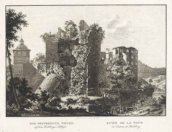 Georg Primavesi – Ruiny veže pri Heidelberskom zámku