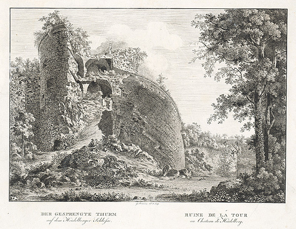 Georg Primavesi – Ruiny veže pri Heidelberskom zámku