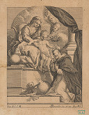 Johann Georg Bergmüller – Ružencová Panna Mária so sv. Dominikom (Panna Mária odovzdáva ruženec sv. Dominikovi) 