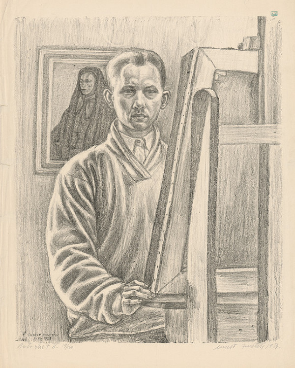 Ernest Zmeták – Autoportrét so štaflou